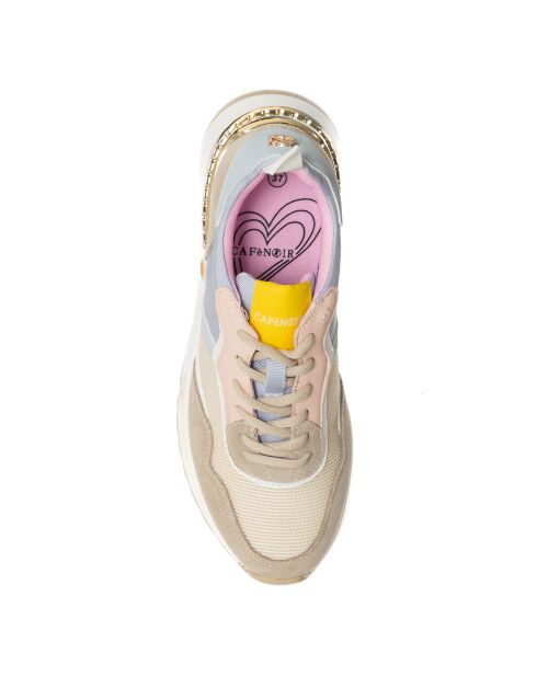 Sneakers Timy blanc/beige/rose/bleu