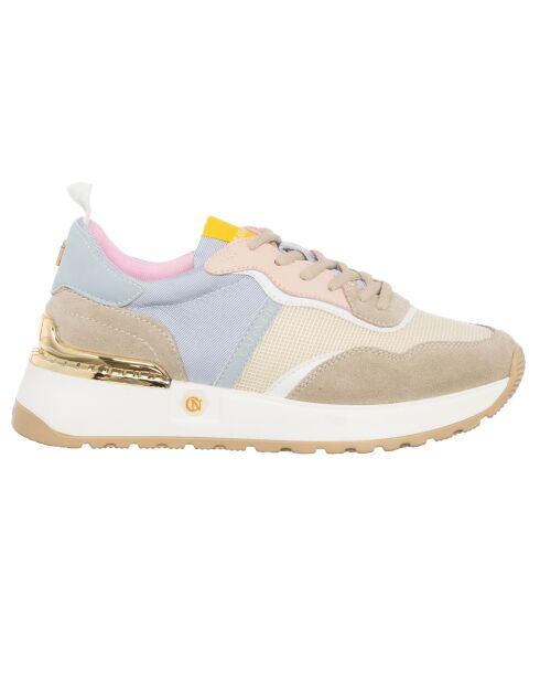 Sneakers Timy blanc/beige/rose/bleu