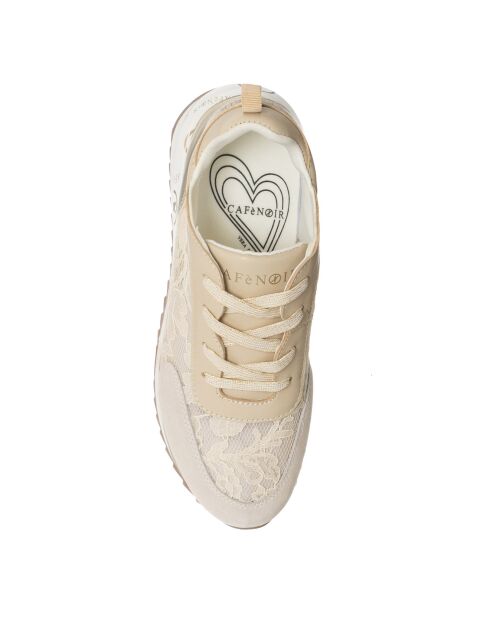 Sneakers Moana beige/doré - Talon 5 cm