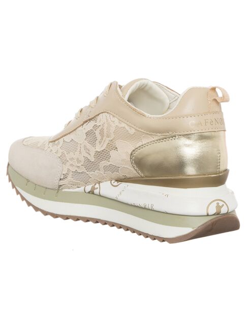Sneakers Moana beige/doré - Talon 5 cm