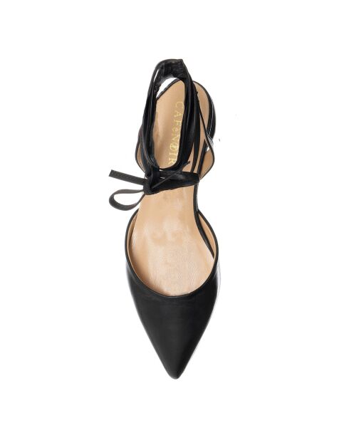 Slingbacks en Cuir Yama noires