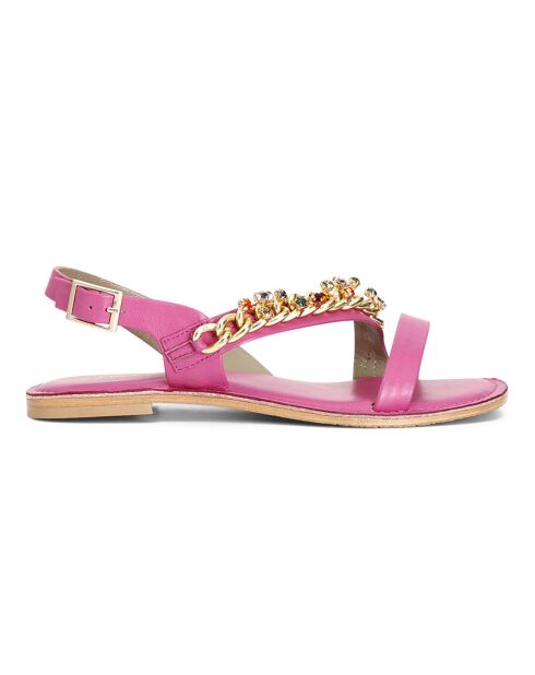 Sandales en Cuir Oya fuchsia