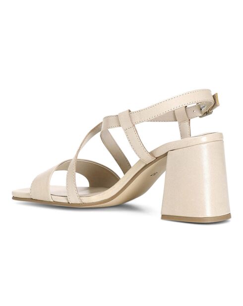 Loya Ledersandalen, ecru, Absatz 7 cm