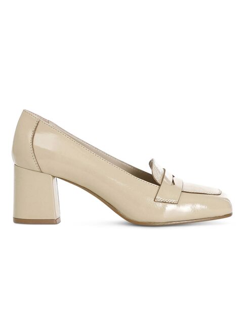 Escarpins en Cuir Cali beiges - Talon 6 cm