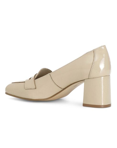 Escarpins en Cuir Cali beiges - Talon 6 cm