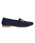 Mocassins en Velours de Cuir Fino bleu marine