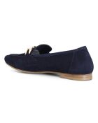 Mocassins en Velours de Cuir Fino bleu marine