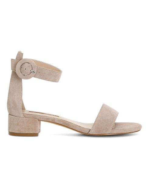Sandales en Velours de Cuir Julia beiges