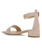 Sandales en Velours de Cuir Julia beiges
