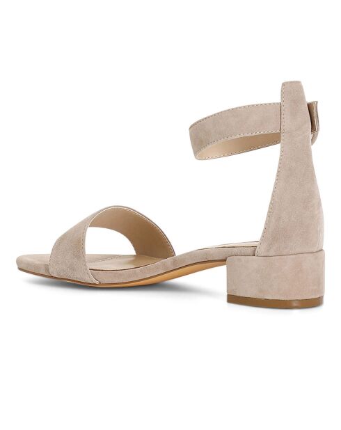 Sandales en Velours de Cuir Julia beiges