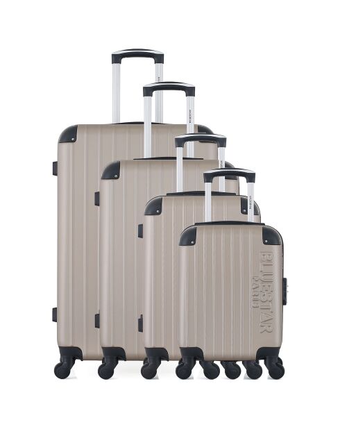 4 Koffer 4 Räder schlicht Bucharest-M 75/65/55/46 cm beige