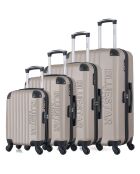 4 Koffer 4 Räder schlicht Bucharest-M 75/65/55/46 cm beige