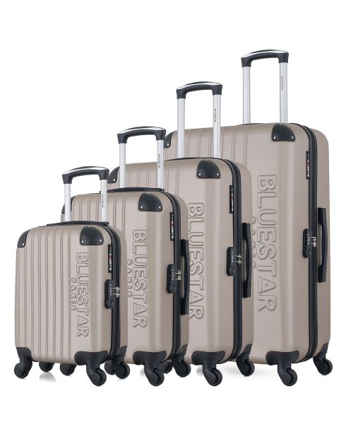 4 Koffer 4 Räder schlicht Bucharest-M 75/65/55/46 cm beige