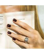 Bague Lagon Diamants 0.17 ct & Topaze 5.28 ct Or Blanc