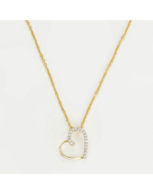 Pendentif Coeur Précieux Diamants 0.05 ct or jaune