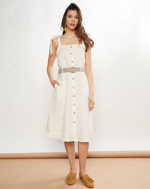 Ritchie ecrufarbenes Kleid aus 100% Leinen