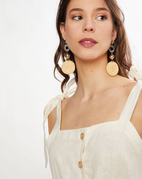 Ritchie ecrufarbenes Kleid aus 100% Leinen