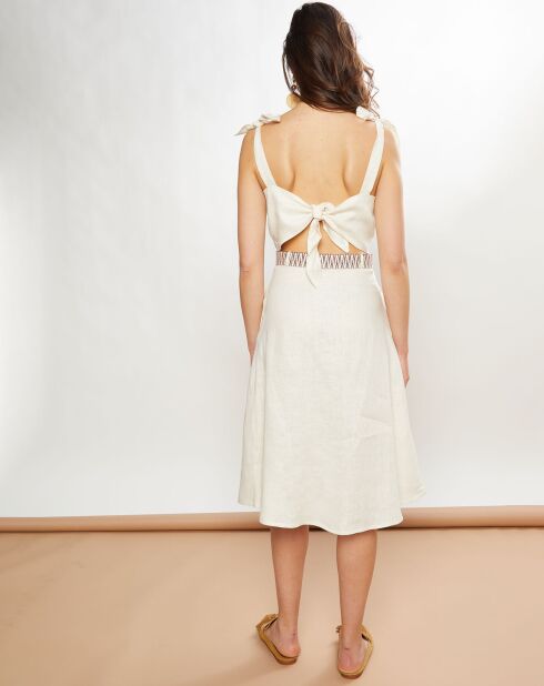 Ritchie ecrufarbenes Kleid aus 100% Leinen