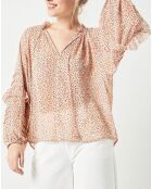 Blouse Théa beige/rouge