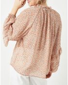 Blouse Théa beige/rouge