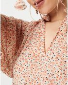 Blouse Théa beige/rouge