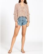 Blouse Théa beige/rouge