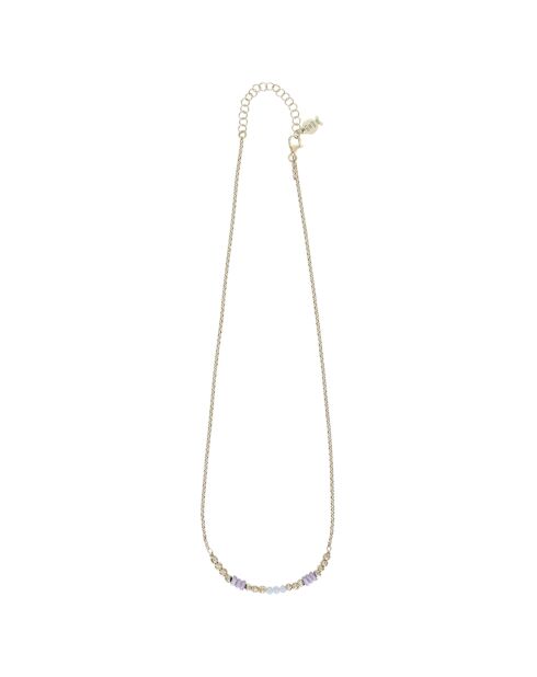 Collier en Argent doré à l'or fin, Perles en Cristal & Quartz