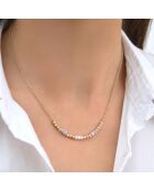 Collier en Argent doré à l'or fin, Perles en Cristal & Quartz