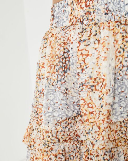 Gonna Lili beige con stampa