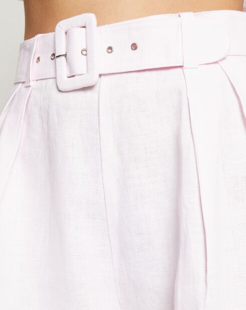 Short 100% Lin Priscilla rose pâle