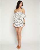 Top Babydoll Bettina à pois noir/blanc