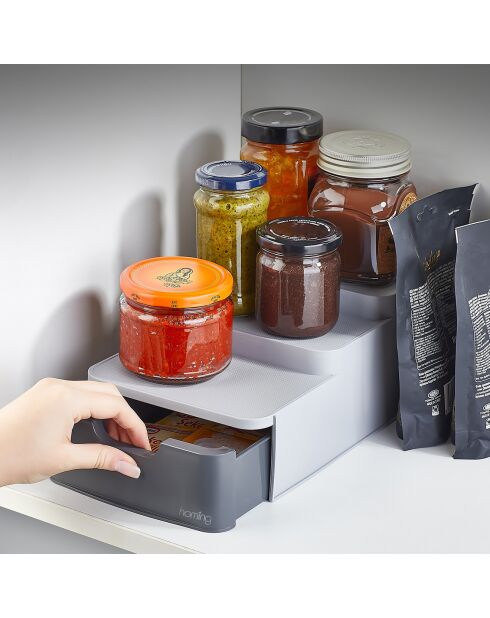 Organisateur de cuisine gris - 11x16x26 cm
