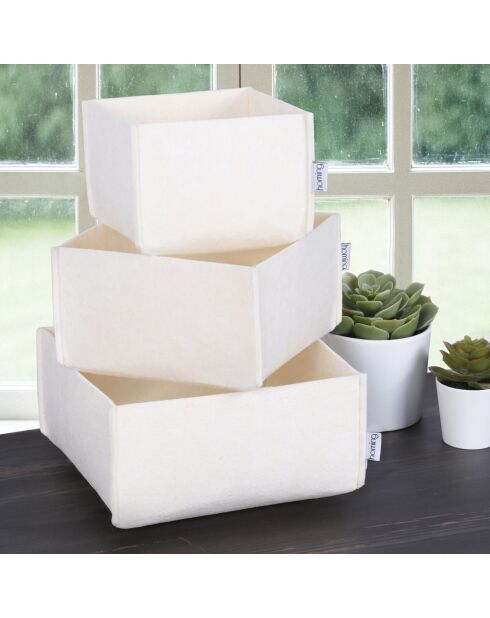 3 Organisateurs de bureau  crèmes