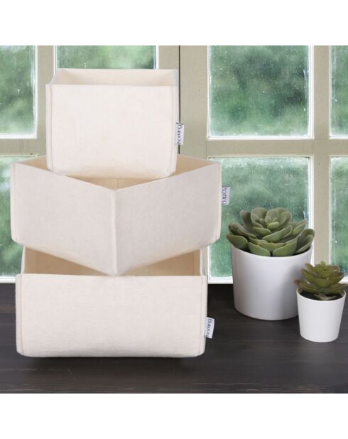 3 Organisateurs de bureau  crèmes