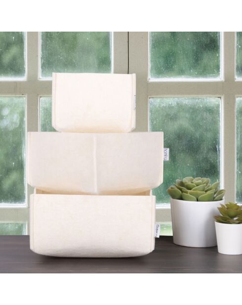 3 Organisateurs de bureau  crèmes