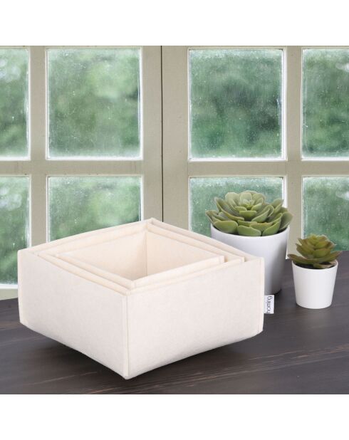 3 Organisateurs de bureau  crèmes