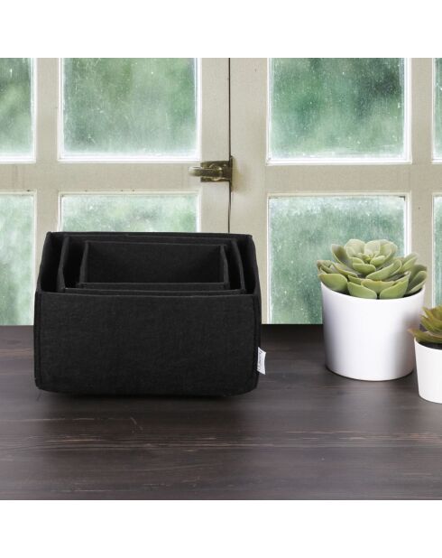 3 organizzatori da scrivania neri