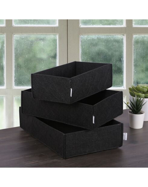 Set de rangement de bureau 3 pièces noir