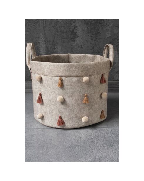 Panier en feutre crème - 20x24 cm