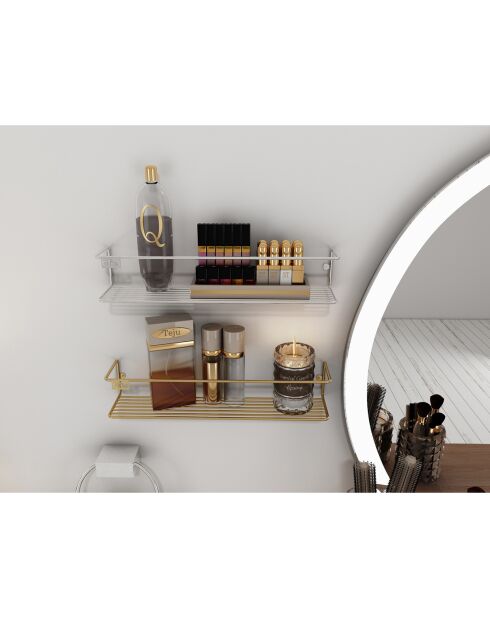 Etagère murale dorée - 7x7x33 cm