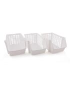 3 Organisateurs de cuisine blancs - 29x21x15 cm
