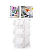 3 Organisateurs de cuisine blancs - 29x21x15 cm