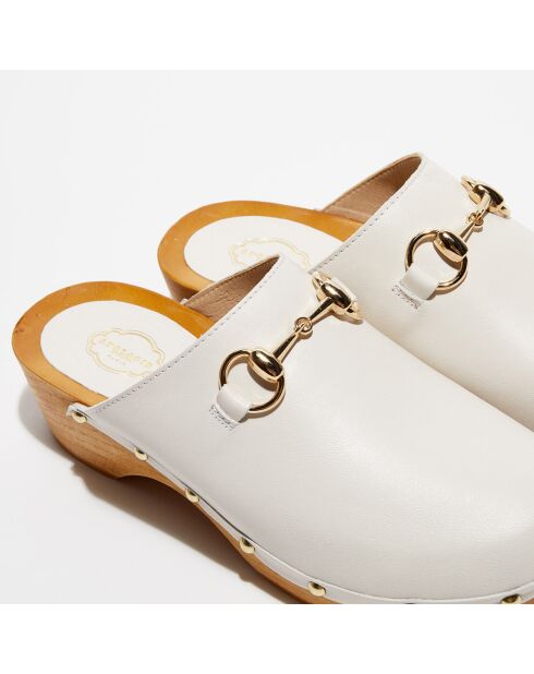 Sabots en Cuir Nala blanc cassé - Talon 5 cm