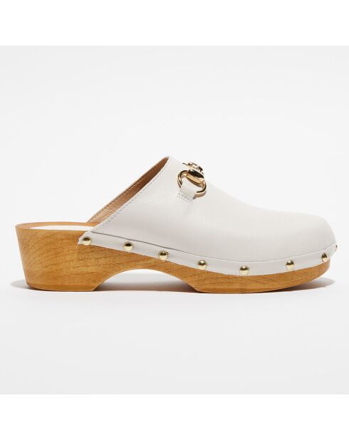 Sabots en Cuir Nala blanc cassé - Talon 5 cm