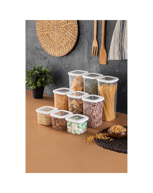 9 Boîtes de rangement  blanches