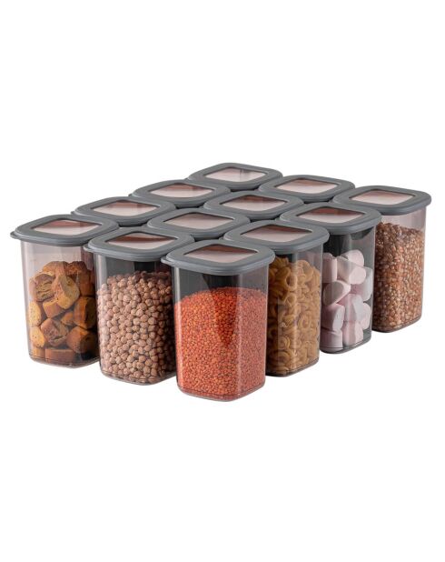 12 cajas de almacenamiento de color antracita