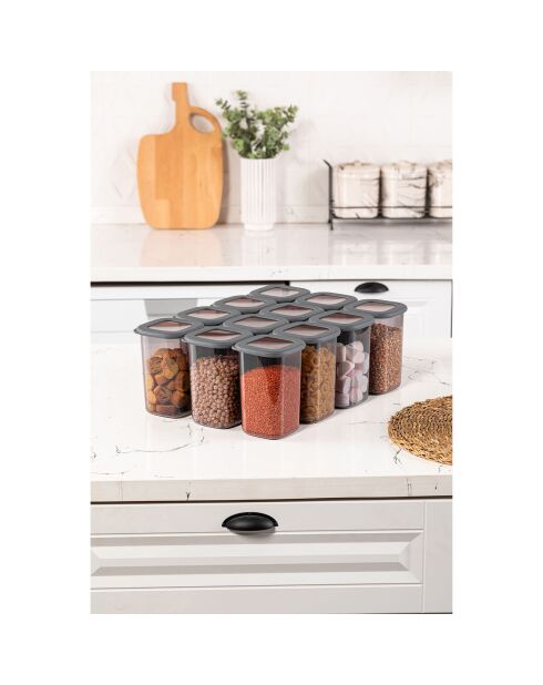 12 Boîtes de rangement  anthracite