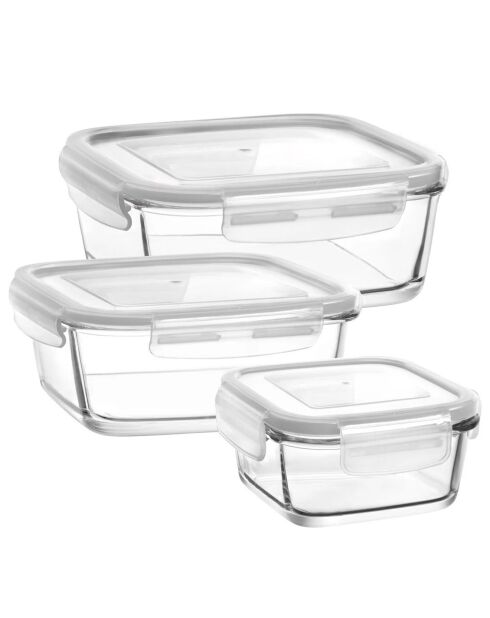 3 Boîtes de rangement transparentes