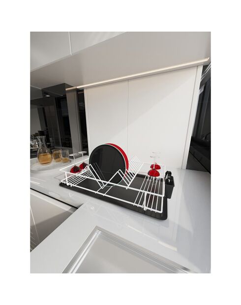 Egouttoir blanc/noir - 47x31x11 cm