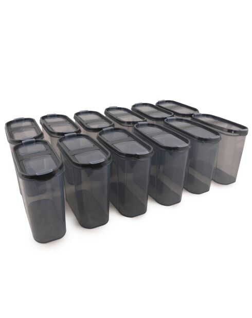 12 Boîtes de rangement  anthracite